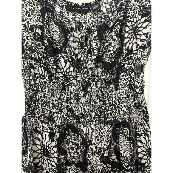 Grace Elements Black & White Cotton Milkmaid Asymmetrical Layered Midi Dress M - Picture 7 of 13